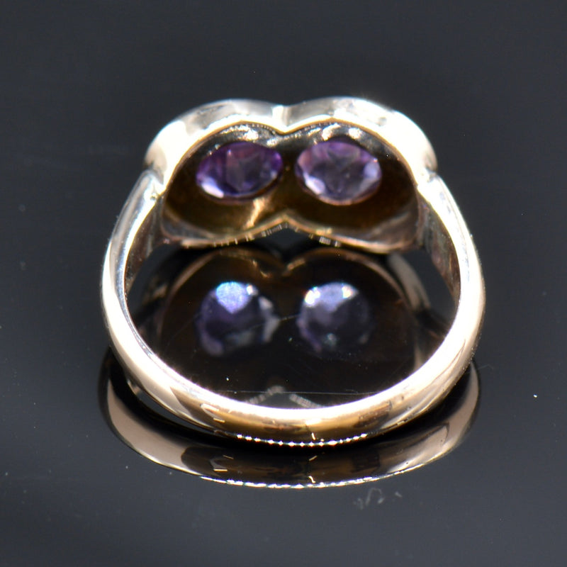 Victorian Amethyst & Seed Pearls 9ct Rose Gold Ring