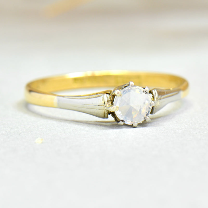 Antique 18ct Yellow Gold & Platinum Moonstone Solitaire Ring