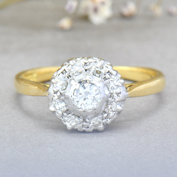 Diamond Daisy Halo Engagement Ring (0.31ct)