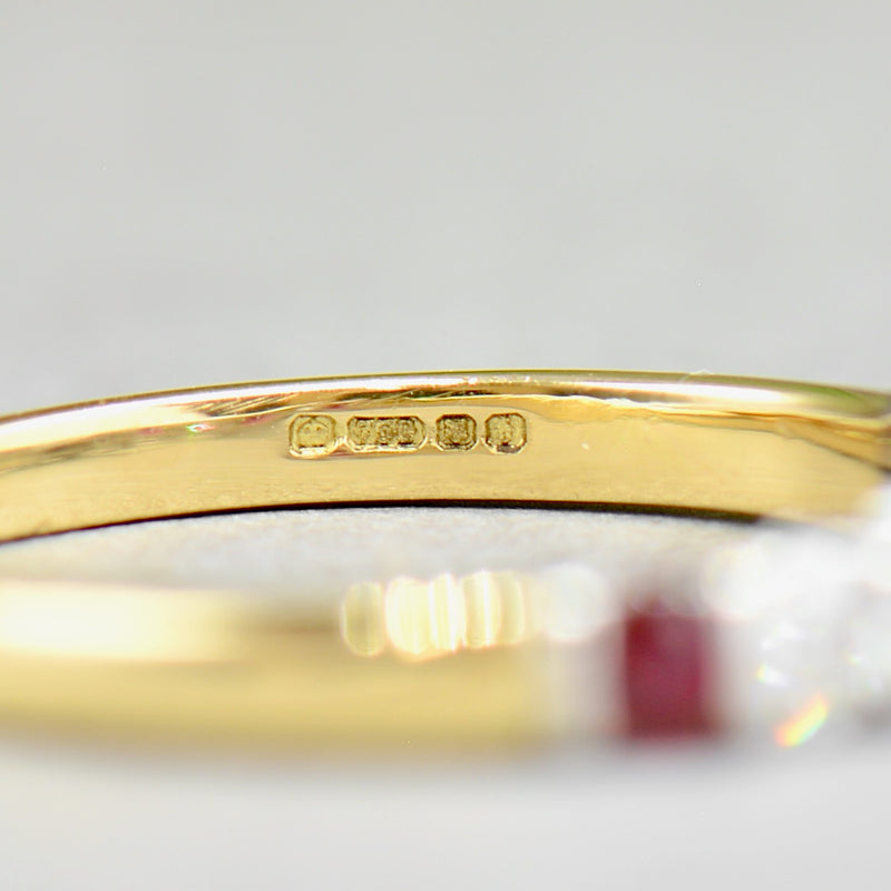 Ruby & Diamond 18CT Yellow Gold Seven-Stone Wedding Band (0.61ct)