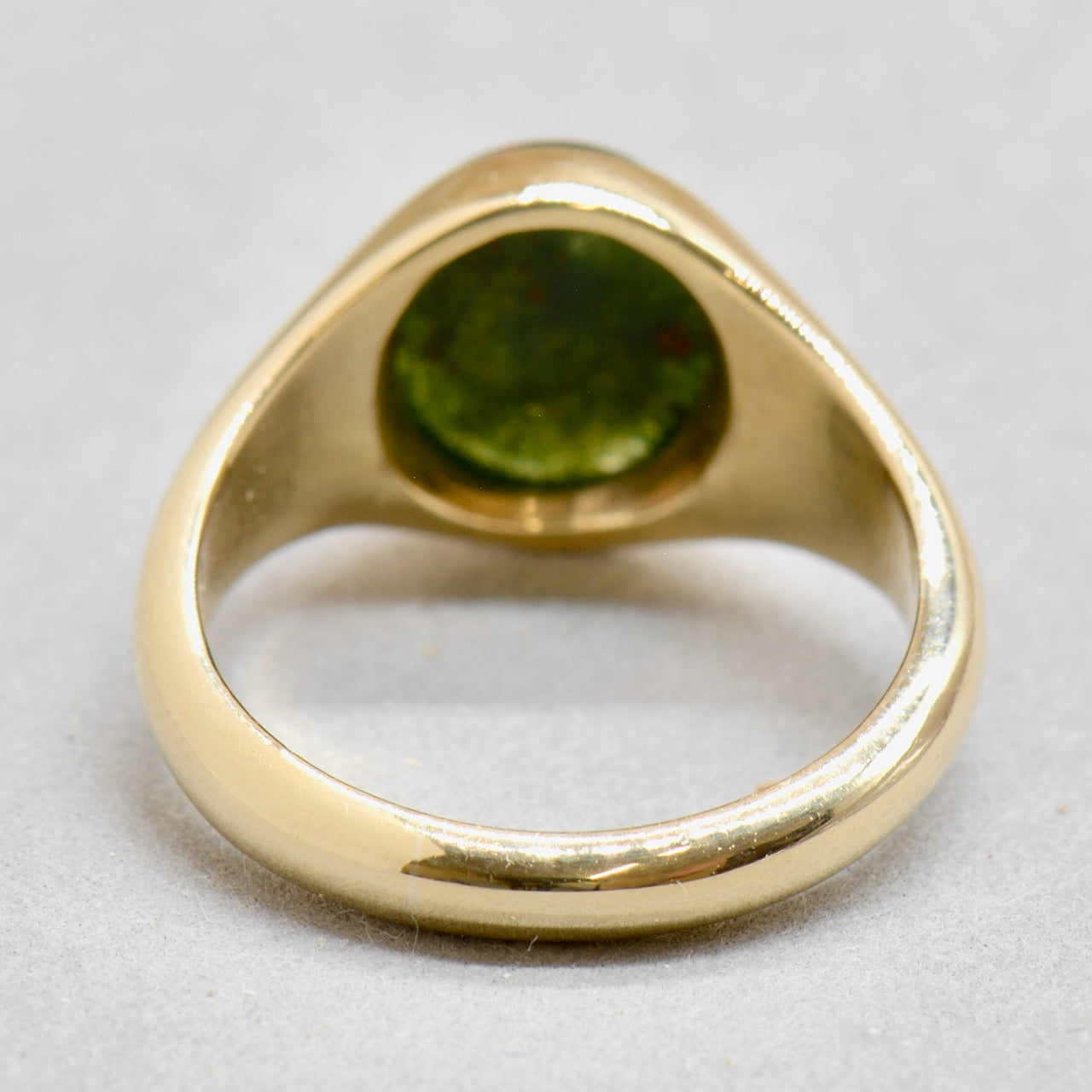 Vintage 1950s 9ct Yellow Gold Bloodstone Signet Ring