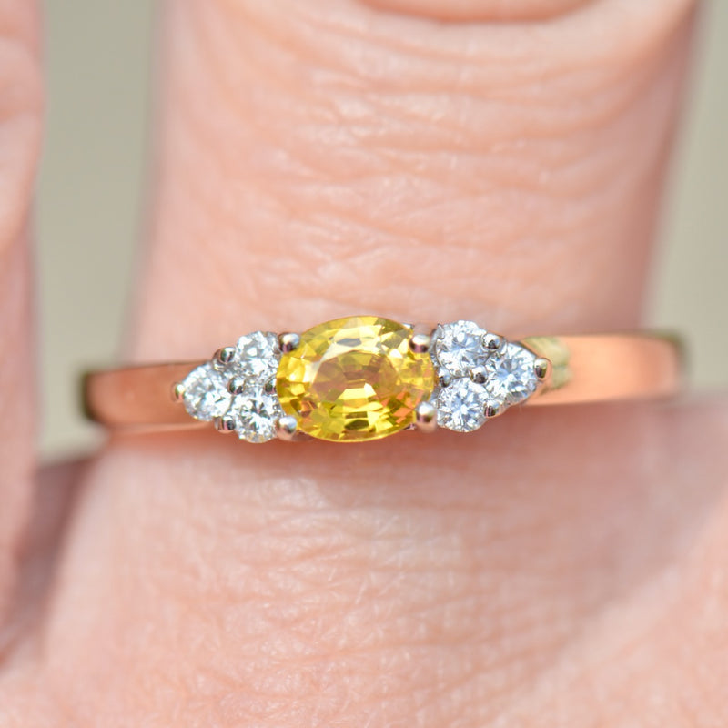 Yellow Sapphire & Diamond 18ct Yellow Gold Engagement Ring (0.50ct)