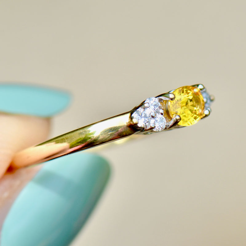 Yellow Sapphire & Diamond 18ct Yellow Gold Engagement Ring (0.50ct)