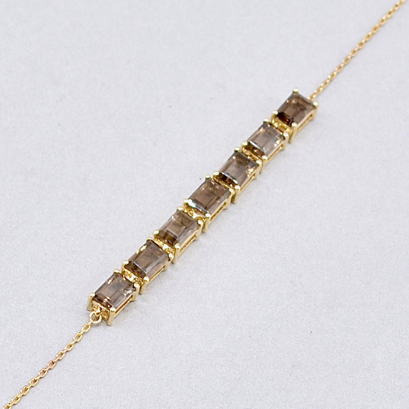 Smoky Quartz 9ct Yellow Gold Bracelet (3.85cts)