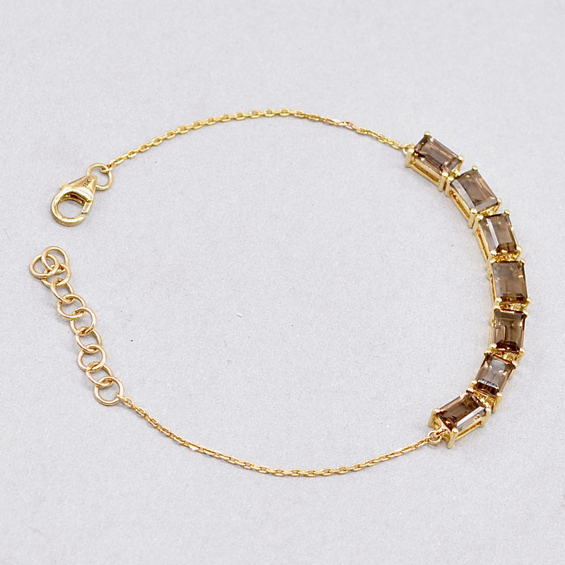 Smoky Quartz 9ct Yellow Gold Bracelet (3.85cts)