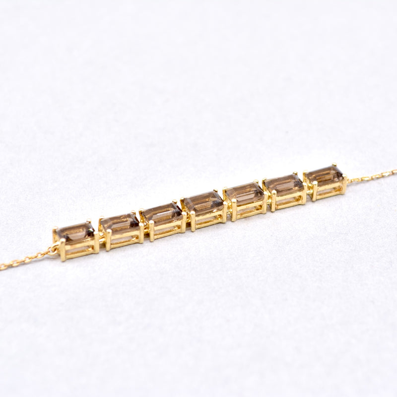 Smoky Quartz 9ct Yellow Gold Bracelet (3.85cts)