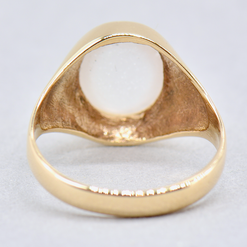 Vintage 1970s Moonstone 9ct Yellow Gold Signet Ring (2.58cts)