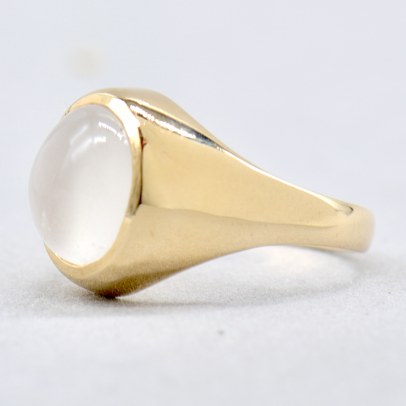 Vintage 1970s Moonstone 9ct Yellow Gold Signet Ring (2.58cts)