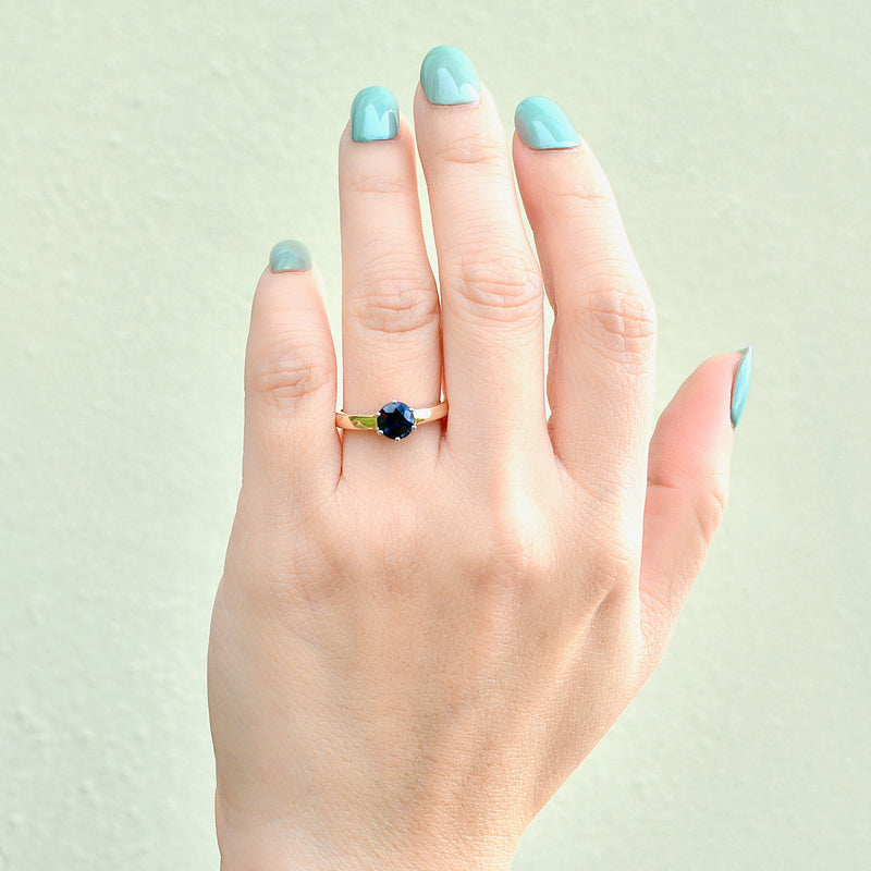 Sapphire “I LOVE YOU” 9ct Yellow Gold Solitaire Ring (1.11cts)