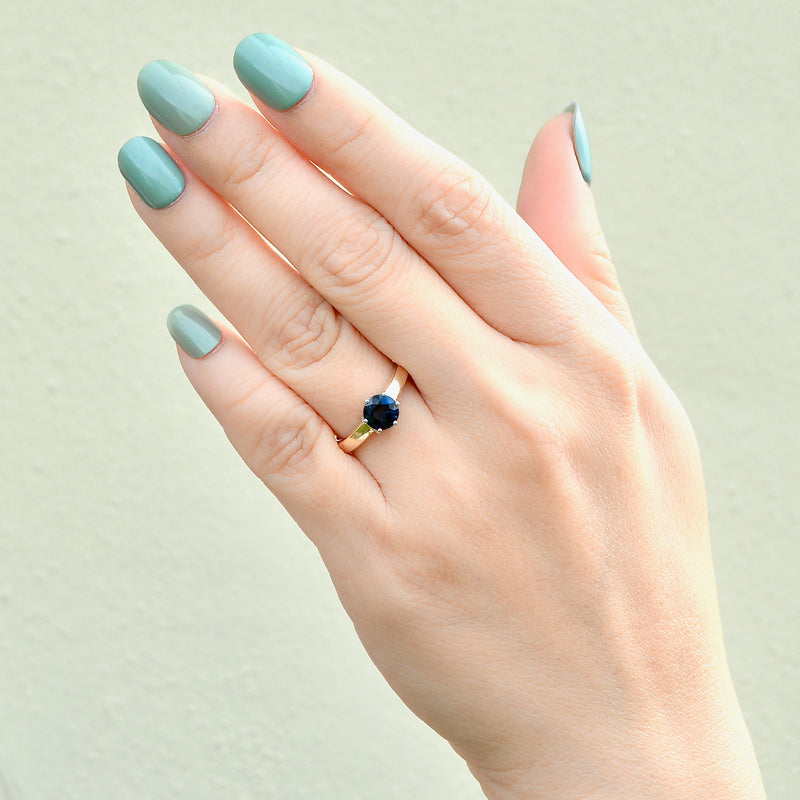 Sapphire “I LOVE YOU” 9ct Yellow Gold Solitaire Ring (1.11cts)