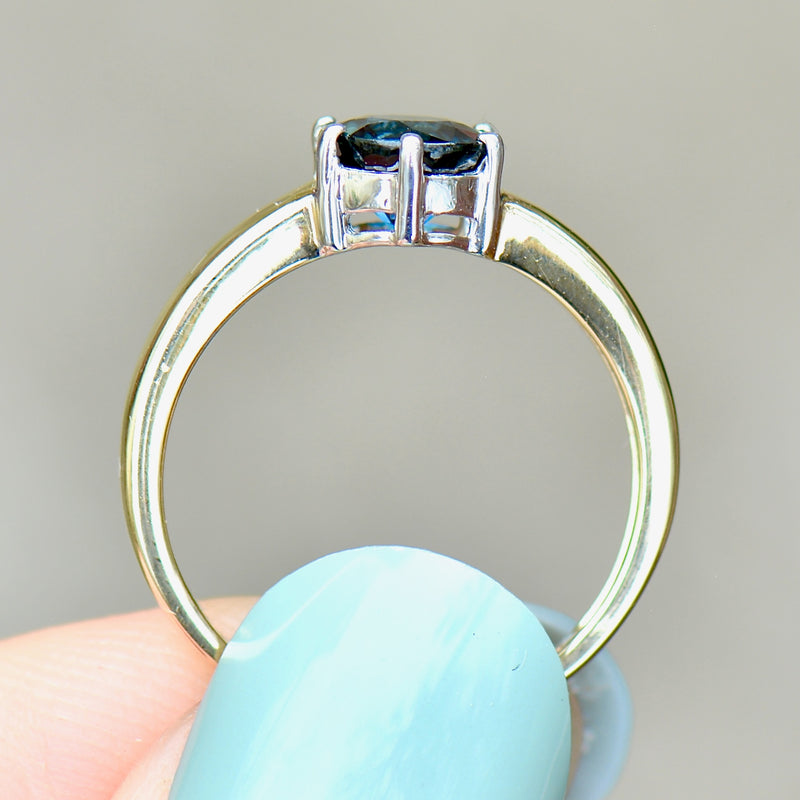 Sapphire “I LOVE YOU” 9ct Yellow Gold Solitaire Ring (1.11cts)
