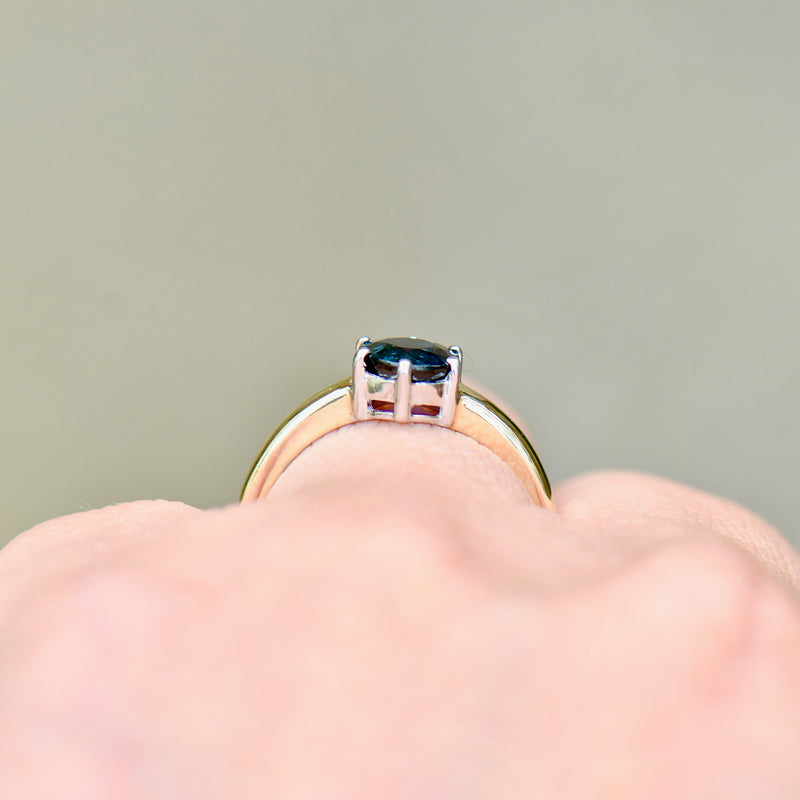 Sapphire “I LOVE YOU” 9ct Yellow Gold Solitaire Ring (1.11cts)