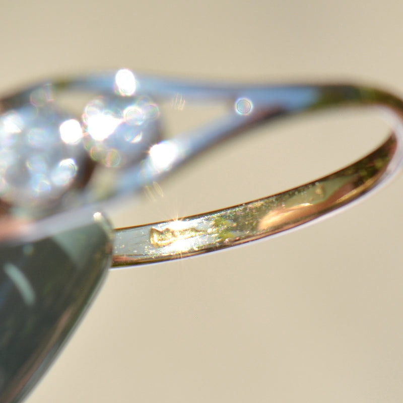 Edwardian Old-Cut Diamond Trilogy Bezel Set 18ct Yellow Gold & Platinum Ring (0.30ct)
