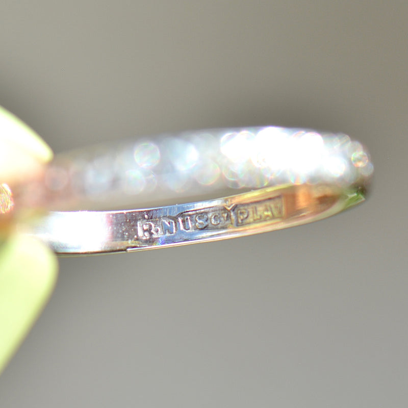 Reserved - Art Deco 1930s/40s Half Eternity Diamond & Engraved 18ct White Gold and Platinum Band (0.35ct)