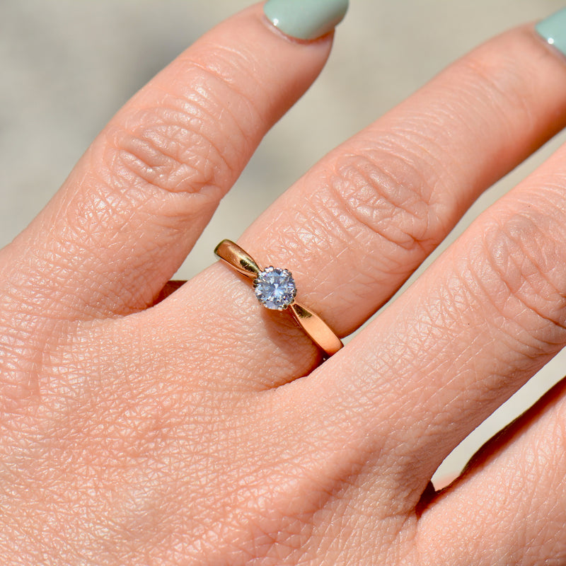 Vintage Brilliant Cut Diamond 18ct Yellow Gold Solitaire Ring (0.33ct)