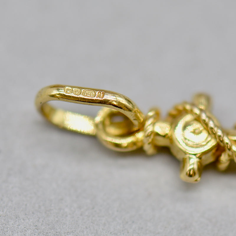 Vintage 1990s 9ct Yellow Gold Anchor Pendant