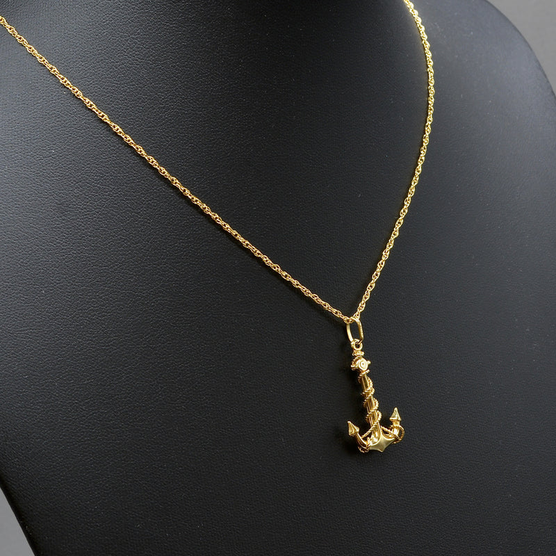 Vintage 1990s 9ct Yellow Gold Anchor Pendant