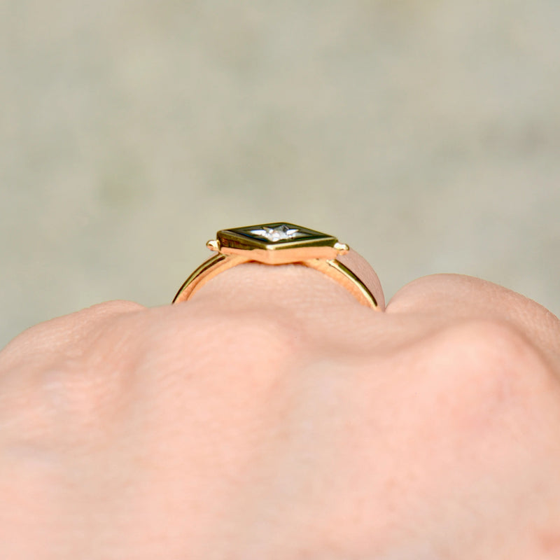 Antique Diamond Shaped OMC Diamond Set Ring