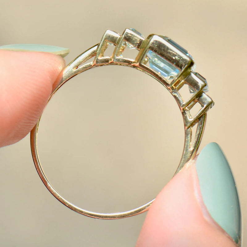 Sky Blue Topaz 9ct Yellow Gold Five-Stone Dress Ring (4.21cts)
