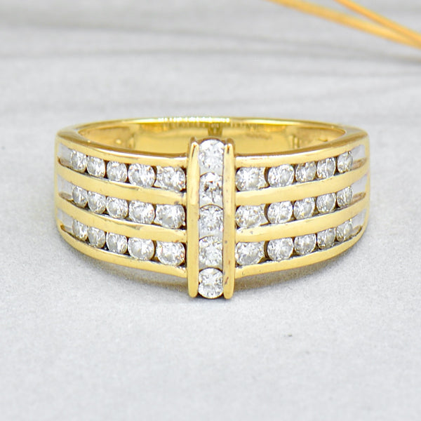 18ct Yellow Gold 1 Carat Diamond Ring (Canada Diavik Diamond)