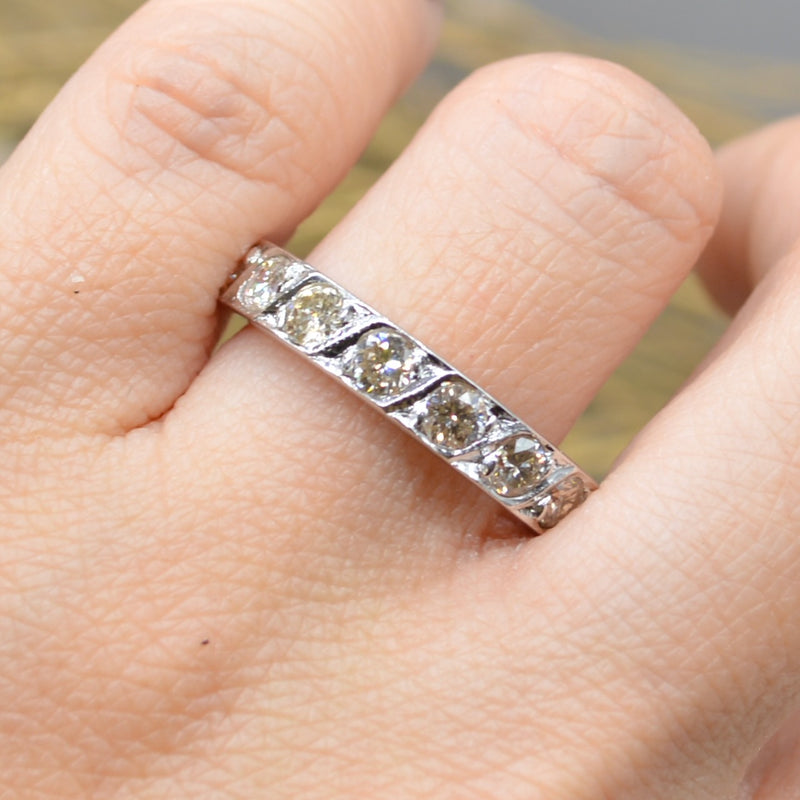 18ct White Gold Seven-Stone Diamond Half Eternity Ring