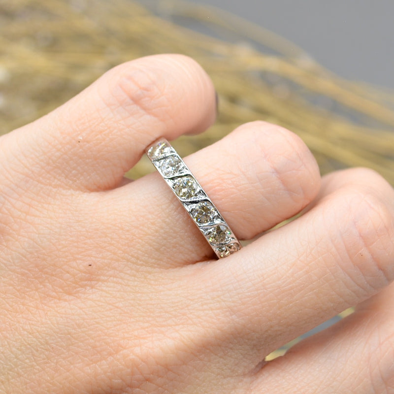 18ct White Gold Seven-Stone Diamond Half Eternity Ring