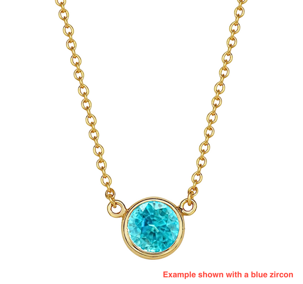 Floating Design Gemstone Birthstone 18ct Yellow Gold Necklace (Custom Made)