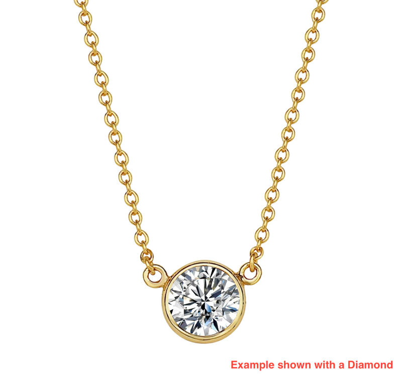 Floating Design Gemstone Birthstone 18ct Yellow Gold Necklace (Custom Made)