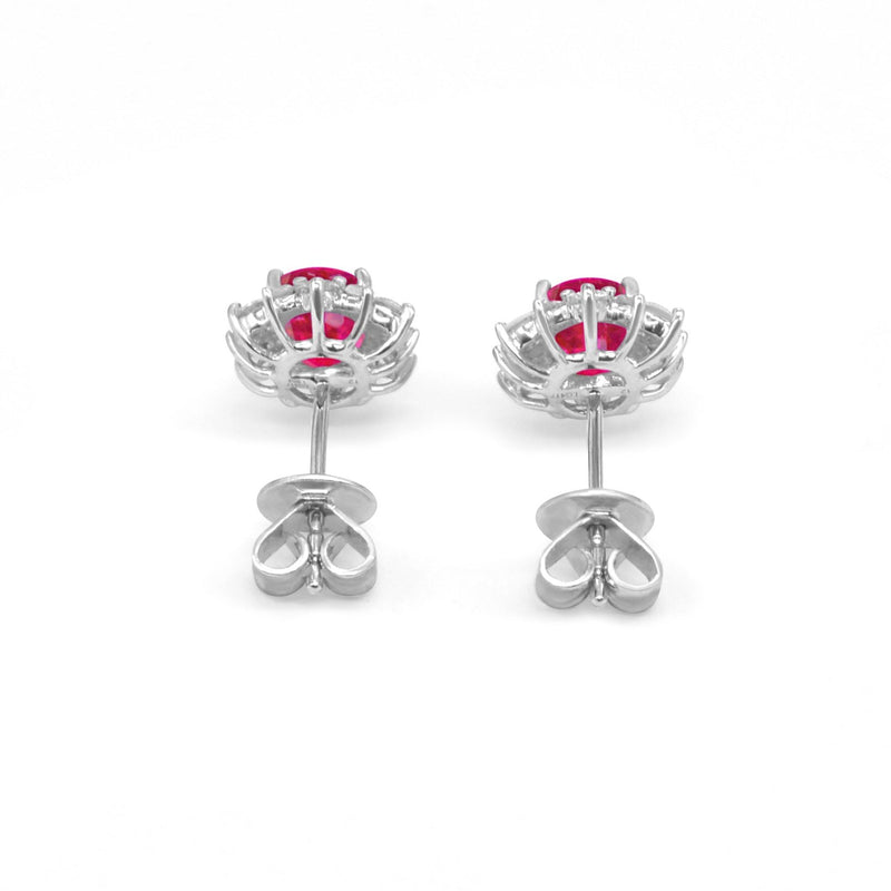 Lab-grown Diamond 0.82ct and Lab-Grown Ruby 3.66ct Jewellery Set in 9ct White Gold