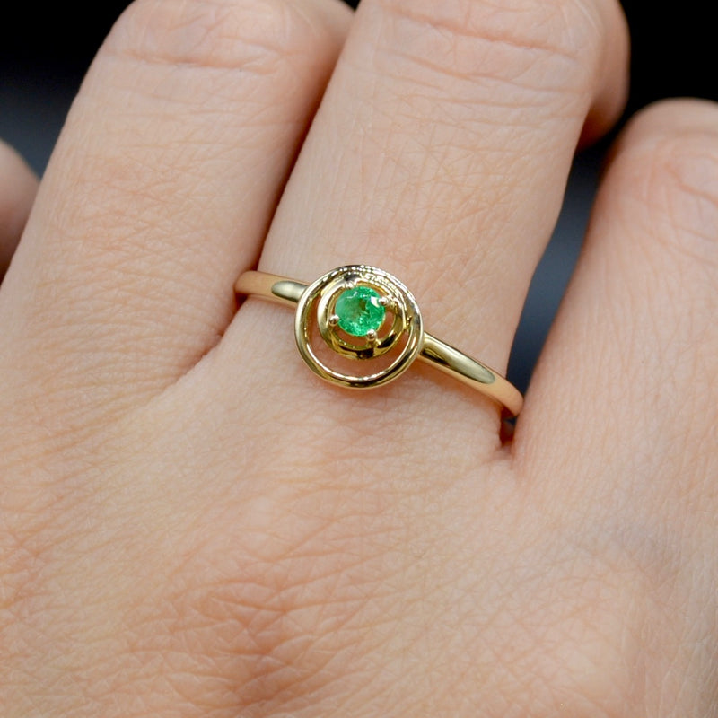 Emerald 9CT Yellow Gold Target Ring