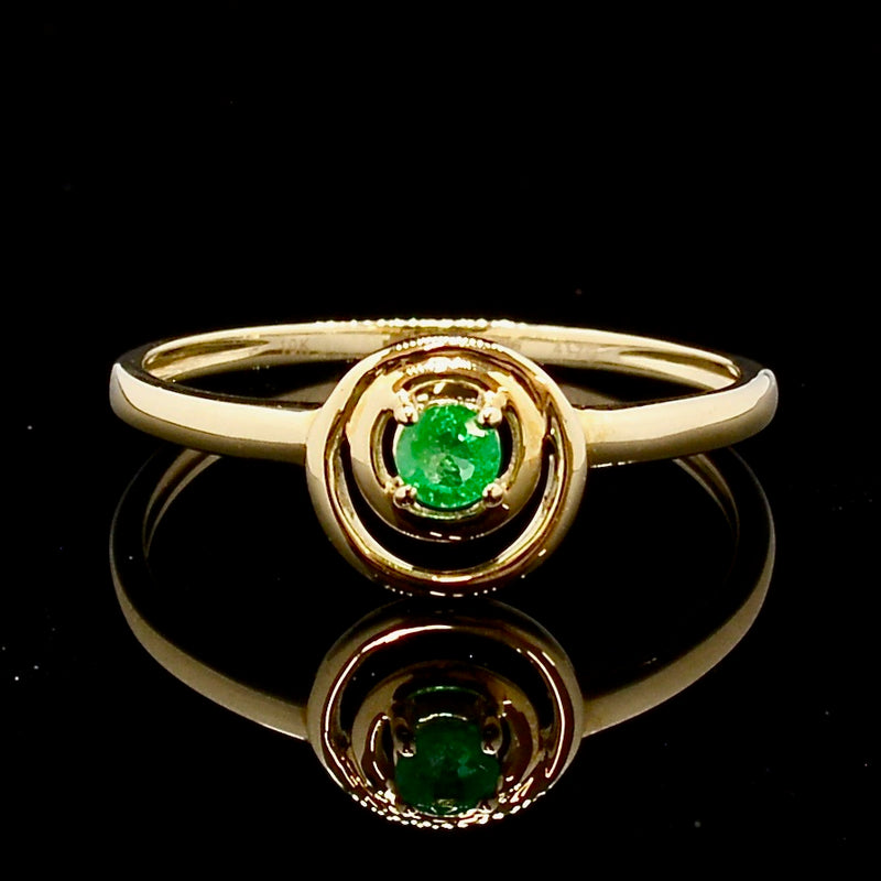 Emerald 9CT Yellow Gold Target Ring