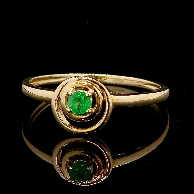 Emerald 9CT Yellow Gold Target Ring