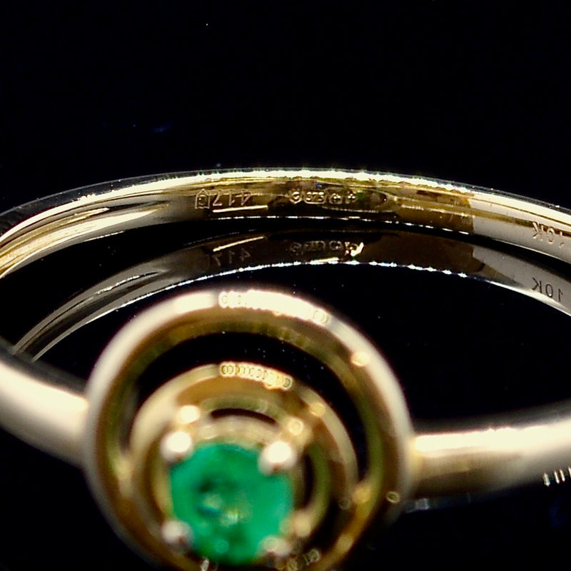 Emerald 9CT Yellow Gold Target Ring