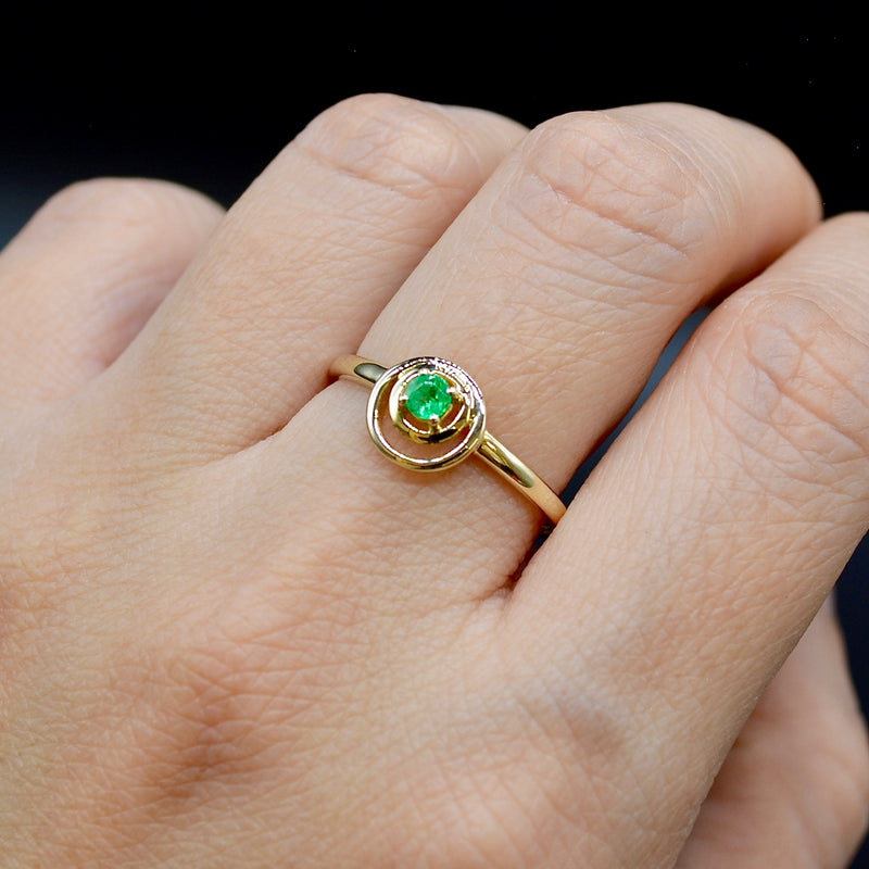 Emerald 9CT Yellow Gold Target Ring