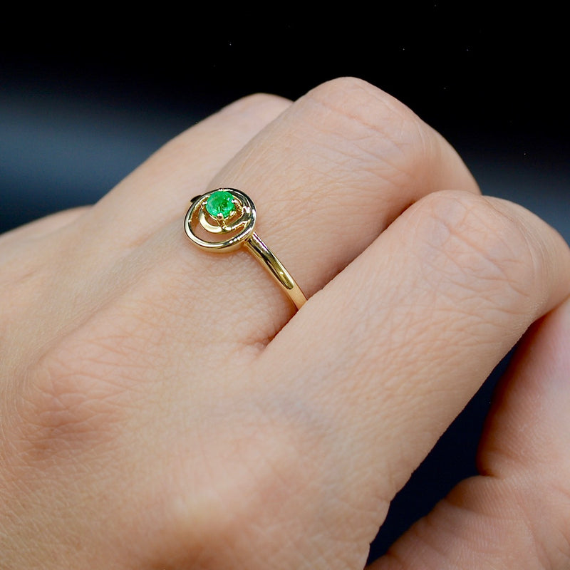 Emerald 9CT Yellow Gold Target Ring