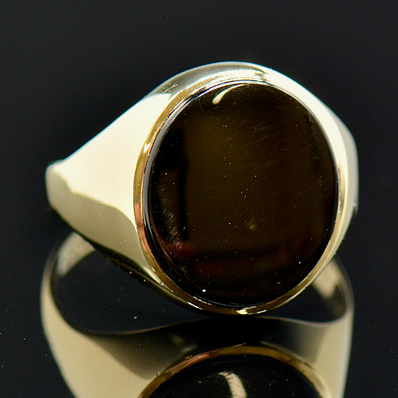 9ct Yellow Gold Onyx Signet Ring, Buy Online