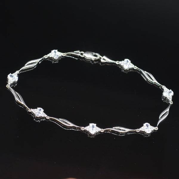 9CT White Gold Cubic Zirconia Bracelet