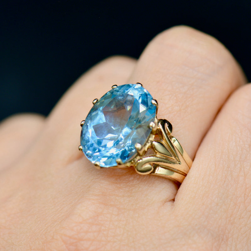 9ct gold blue 2024 topaz ring