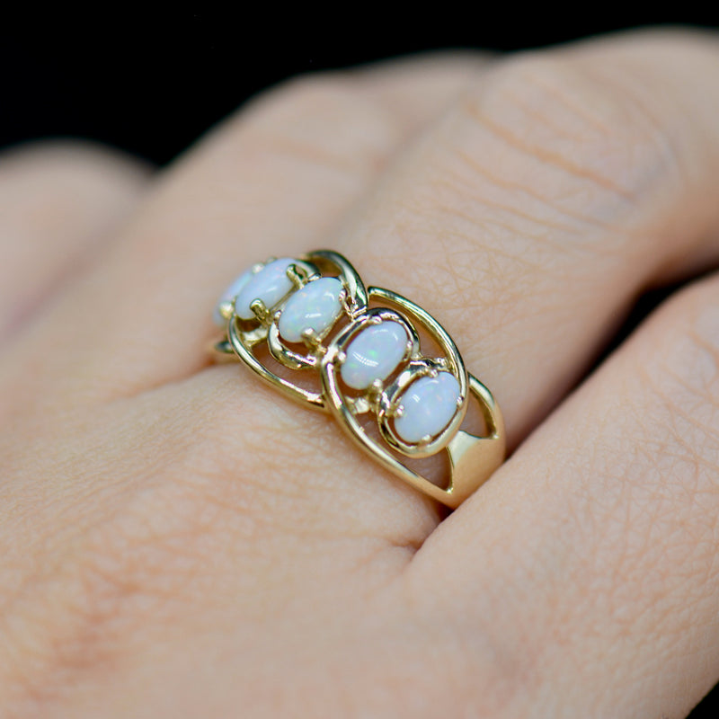 Opal Five-Stone 9CT Gold Dress Ring