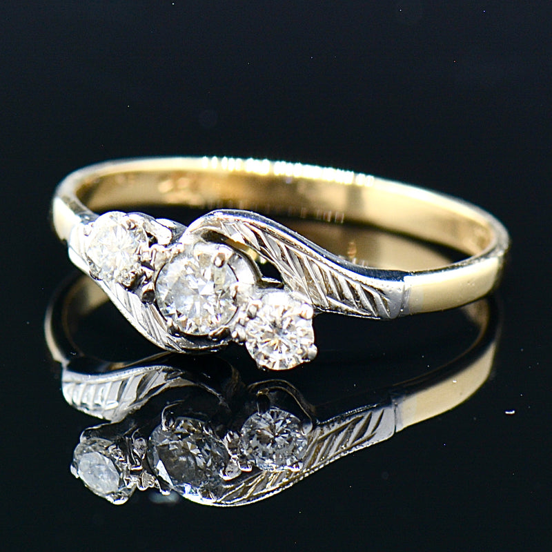 Vintage Trilogy Diamond Engagement Ring (0.36ct)