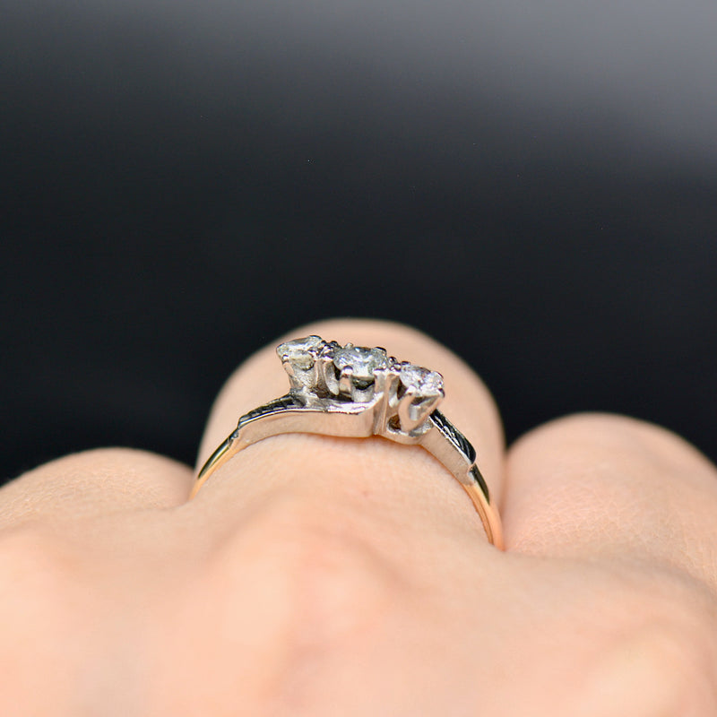 Vintage Trilogy Diamond Engagement Ring (0.36ct)