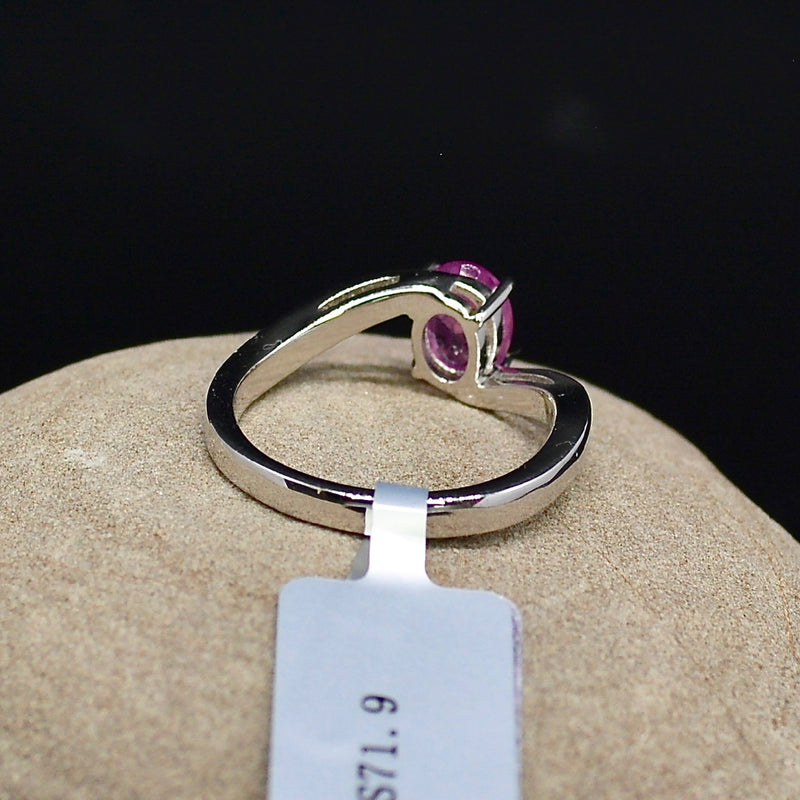 Sapphire Llakaka Hot Pink and White Topaz Sterling Silver Ring