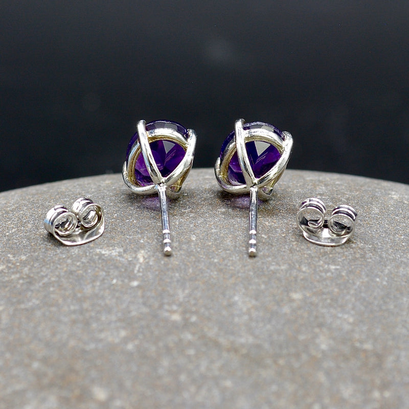 Amethyst Sterling Silver Stud Earrings