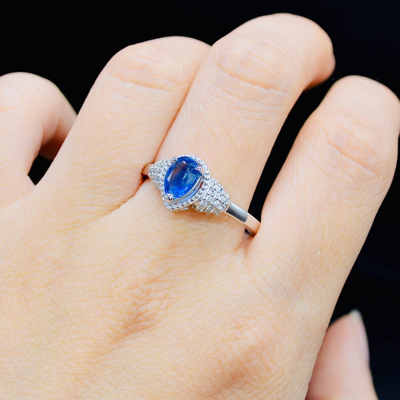 Kyanite & White Topaz Ring