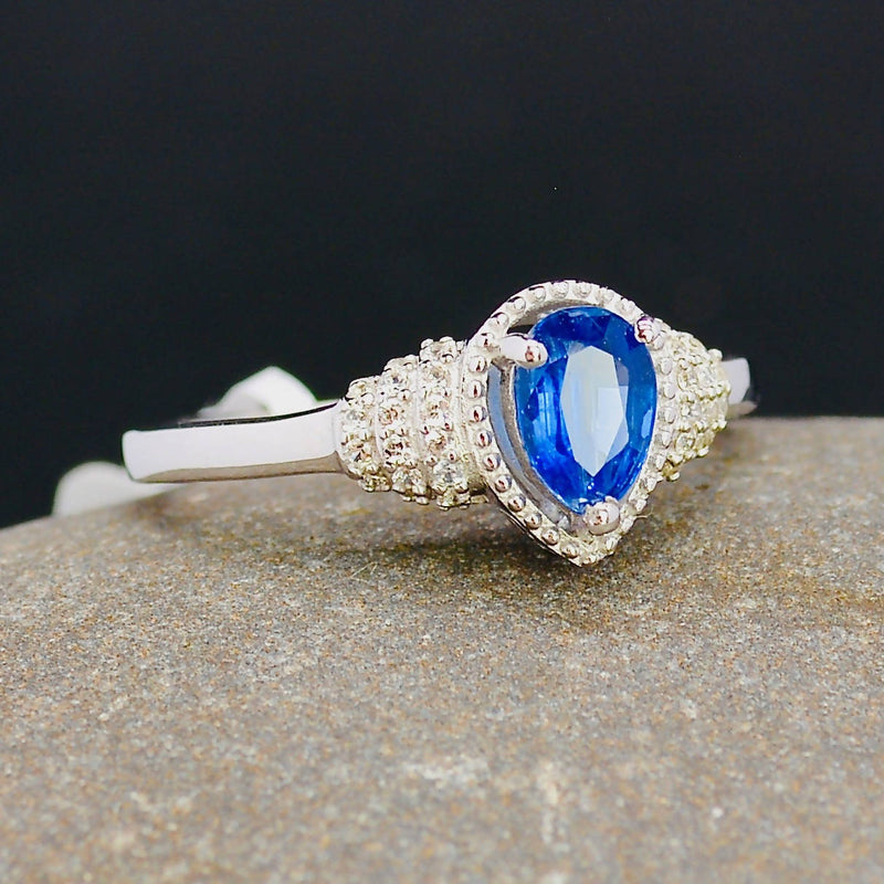 Kyanite & White Topaz Ring