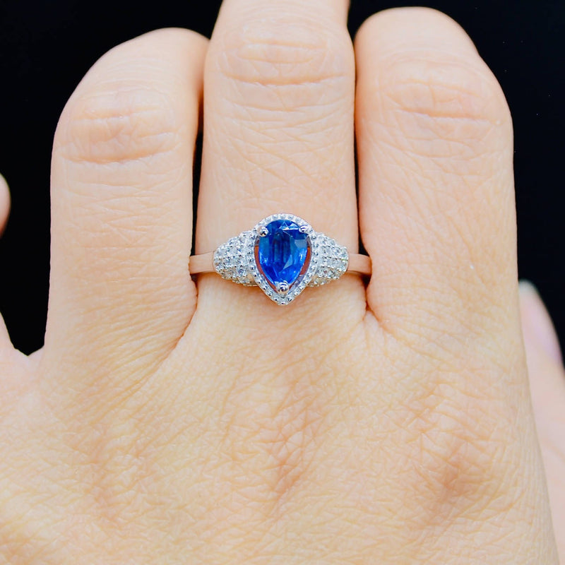 Kyanite & White Topaz Ring